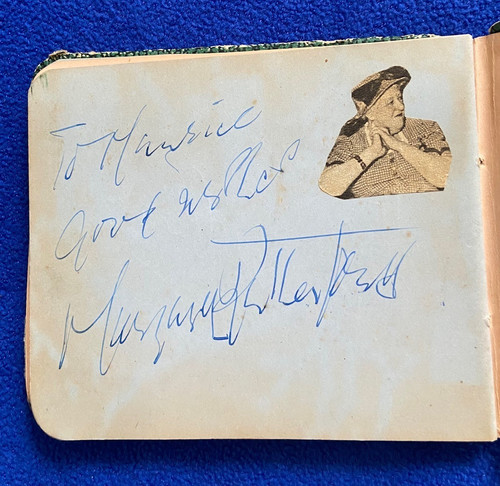 Margaret Rutherford Signed Page Sept 1952 - From a 1952 Autograph Book
