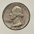 1959 D Washington Quarter 90% Silver Free Shipping (Lot 0949)