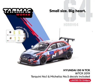 Tarmac Works 1/64 Hyundai i30 N TCR WTCR 2019 #1 Tarquini/#5
