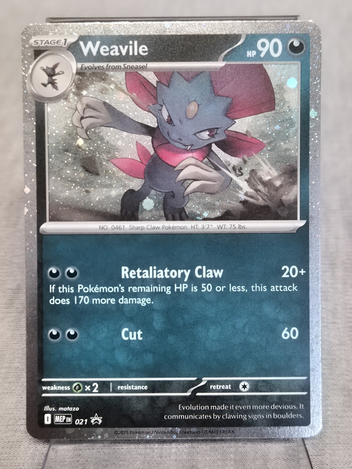 Pokémon Weavile #21 - MEP Mega Evolution Promo - Black Star Promo - NM B2