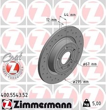 2x ZIMMERMANN Bremsscheibe Hinterachse f&uuml;r MERCEDES-BENZ