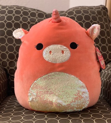NWT Squishmallow 16â Pink Unicorn Sequins Zoe Valentine 2020 Kellytoy NEW | eBay