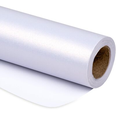 White Matte Wrapping Paper - Solid Color Pearly - luster Paper Perfect for We...