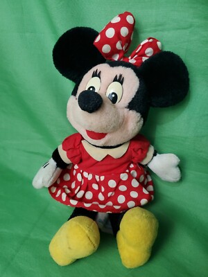 Very Vintage Minnie Mouse Plush Red Polka Dot Dress Walt