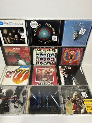 Lot Of 12 Classic Rock CDs Creedence Clearwater Rolling Stones ZZ Top Styx Eagle