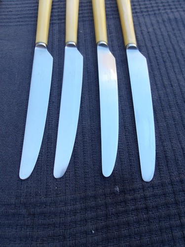 Walker & Hall 2 Sets of 4 Dinner/Side Knives Stainless Steel Celluloid Handles - Picture 5 of 24