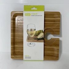 True Snack Bamboo Snack Plates Wine Appetizer Canape Small Trays ~ NEW