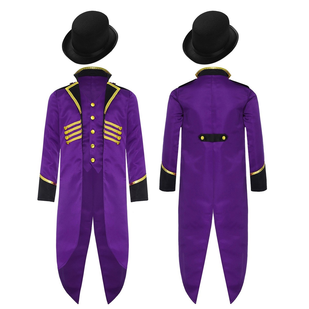 コスプレ Kids Tuxedo Long Sleeves Steampunk Ringmaster Tailcoat Vampire