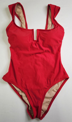 Kona Sol Womens Red Tummy Control Full Seat Coverage 1 Pc Swimsuit Size M U-Wire