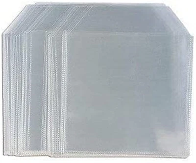 Clear Plastic 150 Micron for 1 Disc CD, DVD & Blu-ray Discs Sleeve Wallet LOT