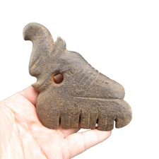 Chinese old  jade,Hongshan culture,Black magnet,rare dragon,pendant L(546)