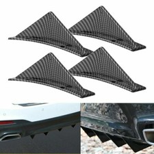 4pcs Universal Rear Bumper Diffuser Fin Spoiler Lip Wing Splitter Carbon Fiber