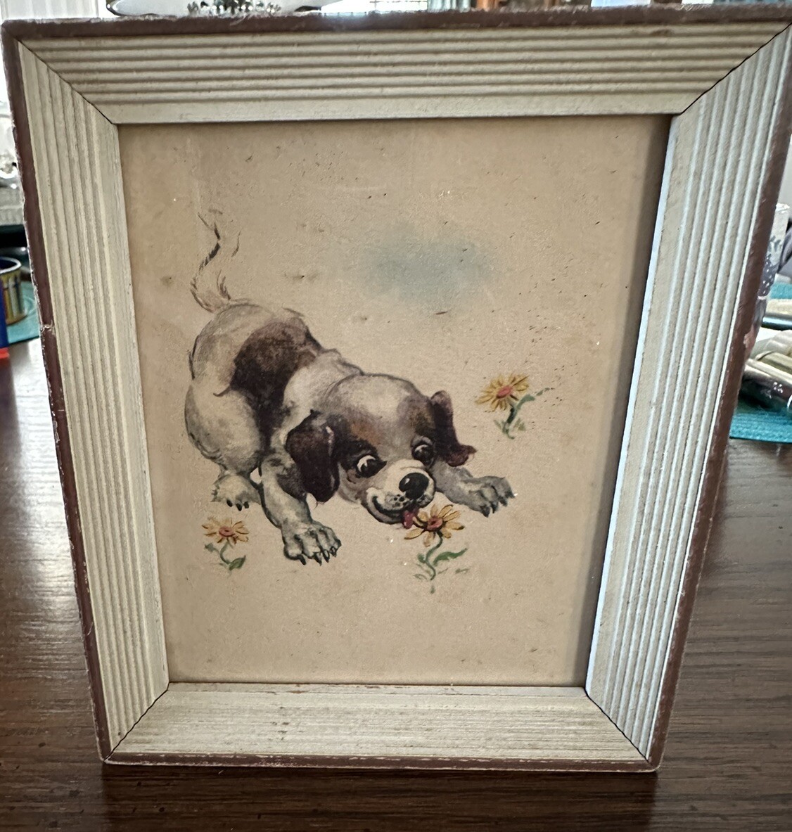 Mid Century A Lambert Product USA Framed Print #170 Playful Puppy