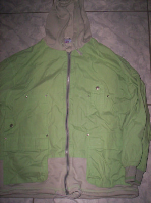 Übergangs-Kaputzen-Jacke v.''Eagle Kids'', grün-grau Gr.158