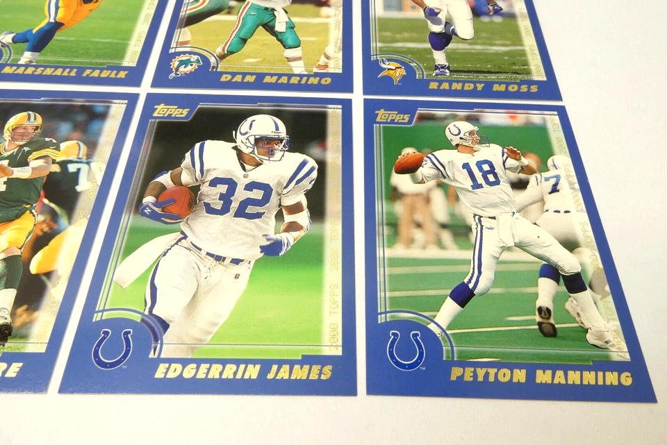 Set 8 2000 Topps Jumbo Football Cards Peyton Manning Marino Moss Favre Oversized - Image 2 of 4