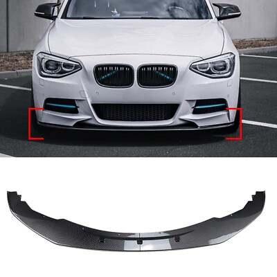 Carbon Fiber Look Front Spoiler Lip Splitter For BMW F20 F21 M Sport 2011-15