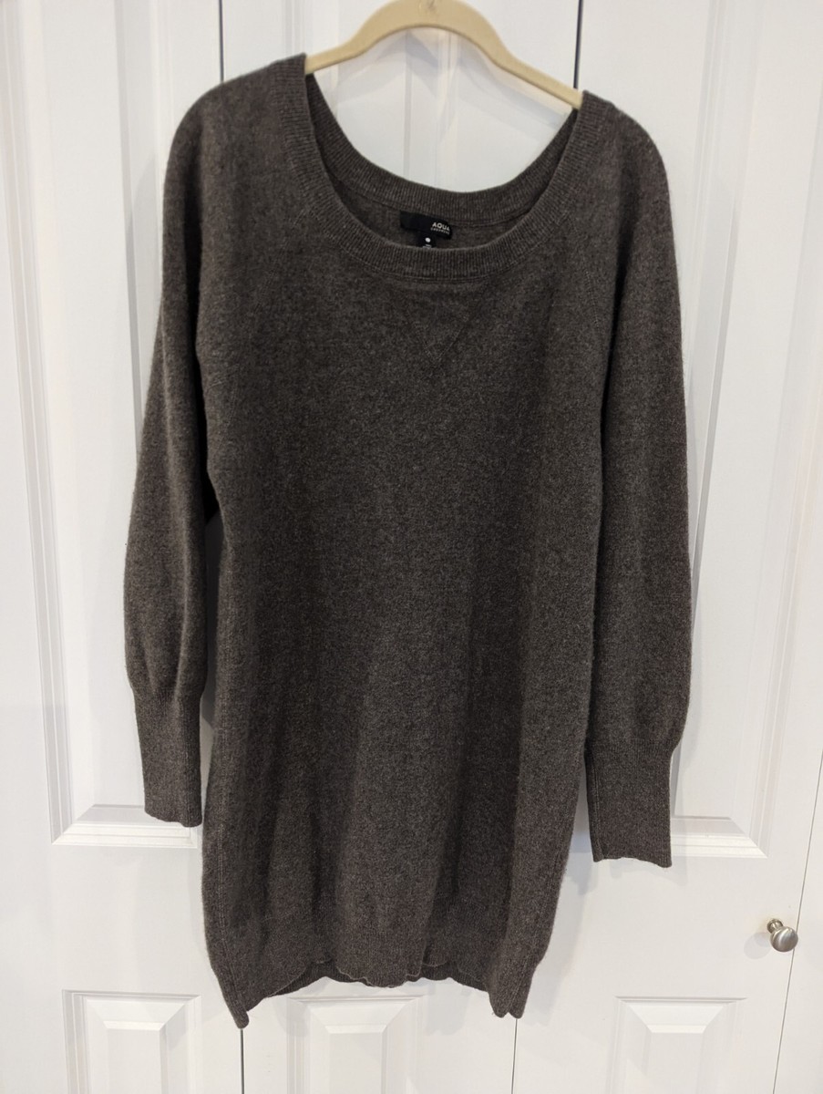 brown cashmere sweater dress Women's Feels Like Now Mocha Brown Ribbed Knit Sweater Mini Dress | Size: L main image 0