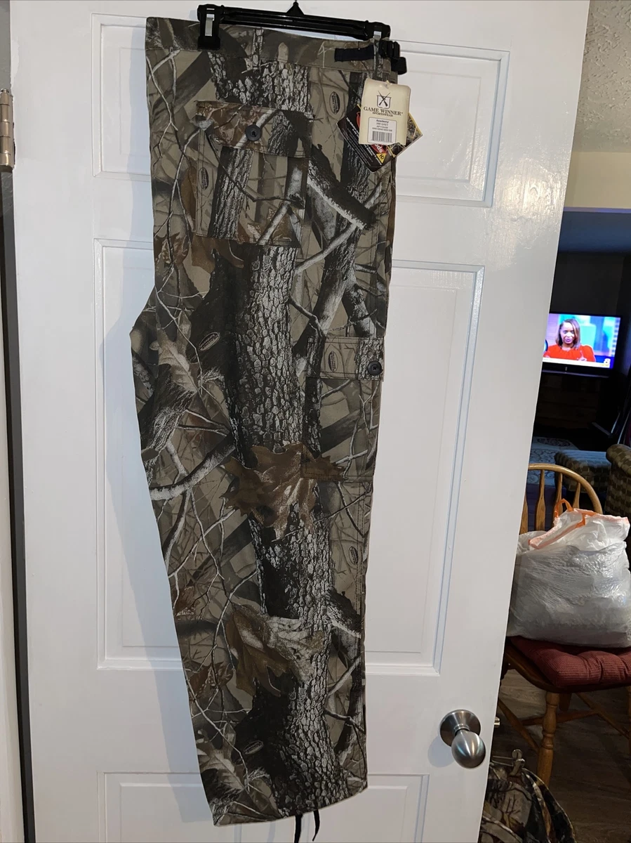 Game Winner Mens Hunting Cargo Pants Hardwoods Gray Camouflage Realtree 2XL NEW