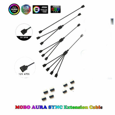 ARGB 5V 3Pin Extension Cable Adapter 12v 4pin RGB splitter cable MSI US ASRock