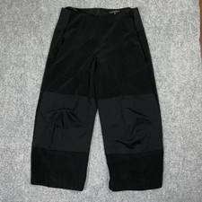 Pantalone donna olmo design taglia L nero ritagliato gamba larga design islandese fatto a mano