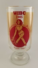 WIBC Drink Glass 1985 Southwyck Lanes Toledo Ohio Womens Bowling Collectible  a1