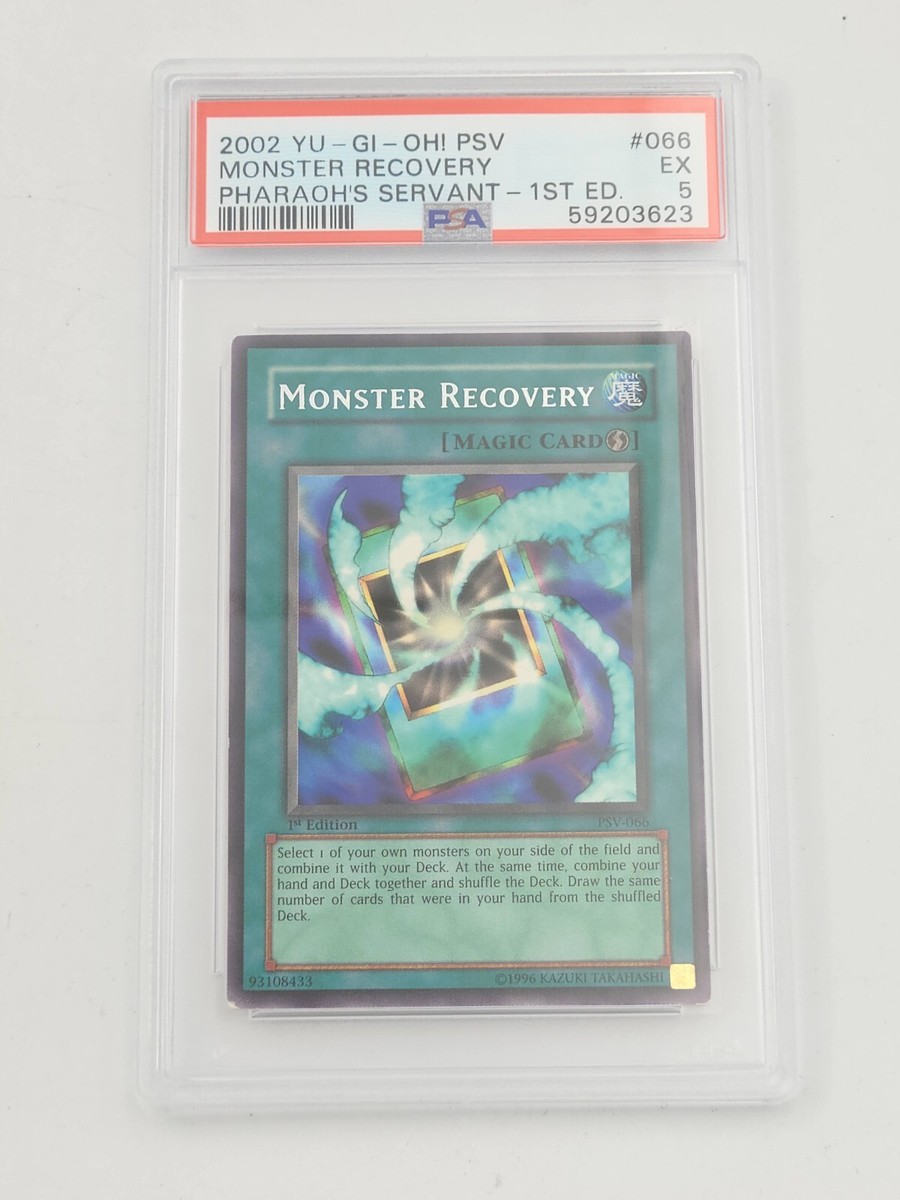 2002 Yugioh PSV-066 Pharaoh's Servant Rare 1st Edition Monster Recovery PSA 5 2002 Yugioh PSV-066 Pharaoh's Servant Rare 1st Edition Monster Recovery PSA 5