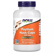 NOW FOODS Psyllium Husk 500 mg 200 Veg Capsules