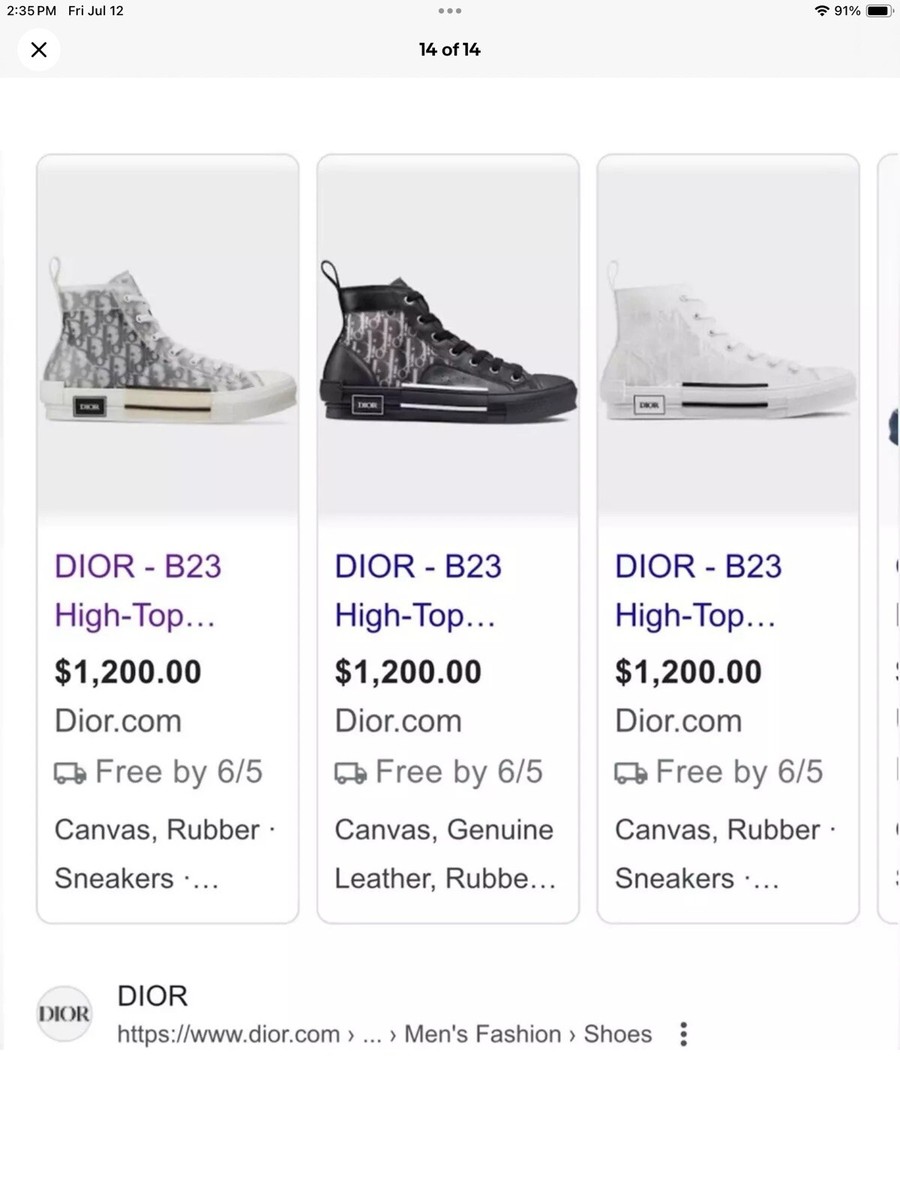 Dior Oblique Ballerine 34サイズ Dior B23 High Dior Oblique White + Black Canvas Size 15 US / 48 EU