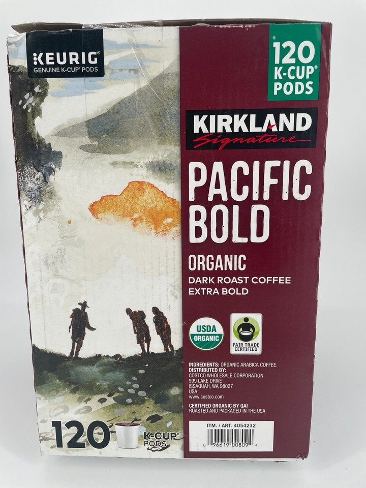 Kirkland Signature Coffee Organic Pacific Bold KCup 120c BB25, Free