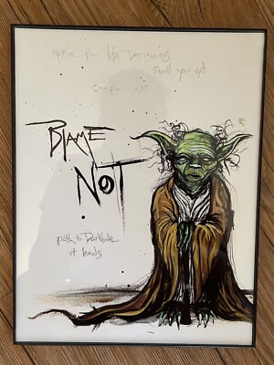 Star Wars Yoda Animation Picture Rare Framed Limited Edition See Pics