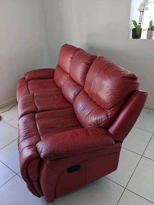 Red Nick Scali 3 Seater Leather Lounge 2 Recliners Sofas Gumtree Australia Brisbane North East Brighton 1256636624