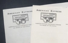 Lot of Two (2) Vintage American Express Visitors Writing Room Letterhead 6x8