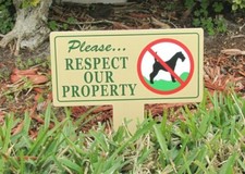 Respect Our Property Sign  No Dog Pooping  Dog Poop  Curb Your Dog Sign