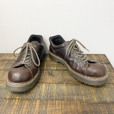 Vintage Doc Martens Platform Brown Leather Oxford Platform Shoes Contrast Stitch