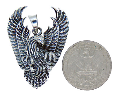 Sterling Silber 925 Fliegender Adler Phönix Anhänger, 10,22 Gramm