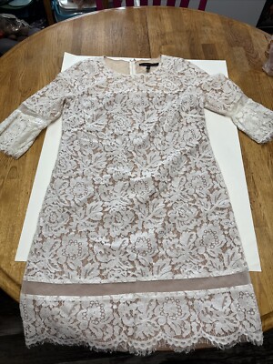 BCBG Maxazria Ivory Lace Dress Sz XS | eBay