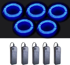 Wire 5 Pack 9ft/2.75m Neon Blue Light Wire Noise Reduction Battery