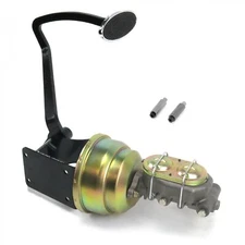 40-48 Chevy 7 Dual Brake Pedal kit Disk/DrumLg Oval Chr Pad cylinder master