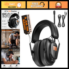 Bluetooth AM FM Radio Headphones, Hearing Protection Earmuffs, 50H Playtime, USB