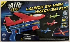 Air Hero Airplane Launcher Set With Launcher & 3 LED Planes New