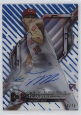 2018 Topps High Tek Pattern 1 Waves/Diagonals Blue 60/75 Tyler Mahle Auto 0c6