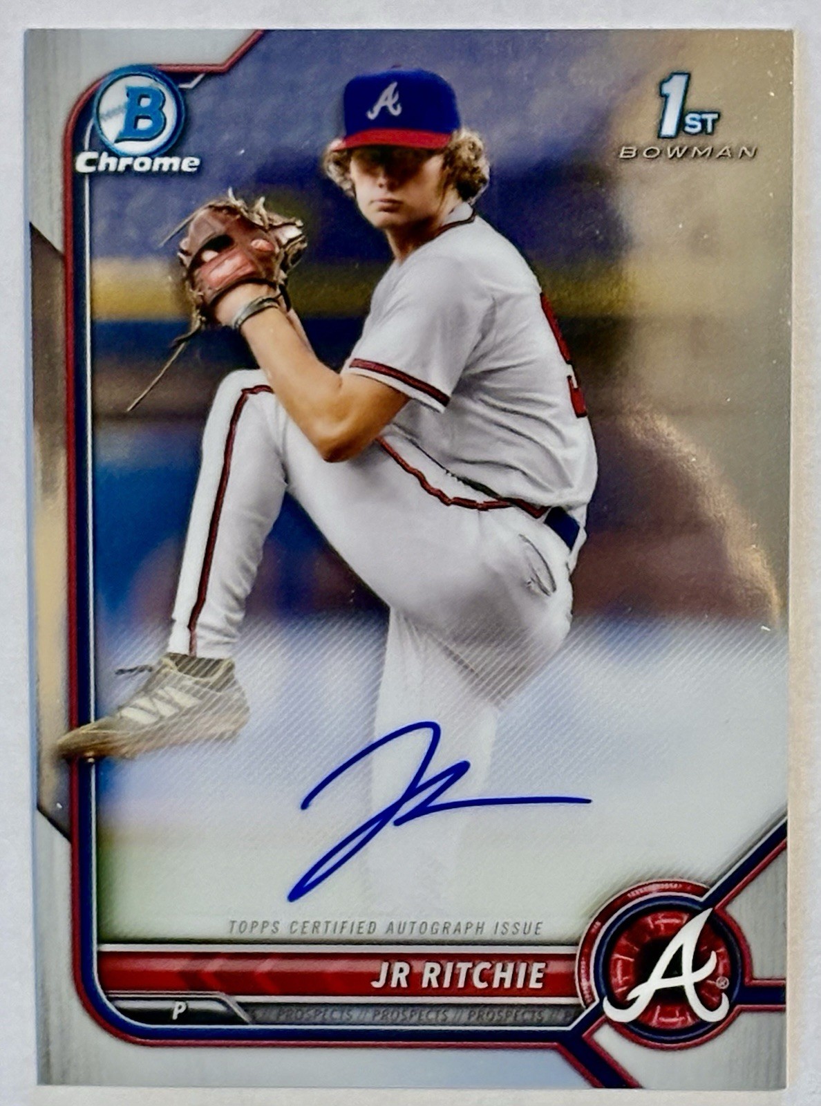 2022 Bowman Draft JR Ritchie 1st Chrome Prospect Base Auto #CDA-JR Braves