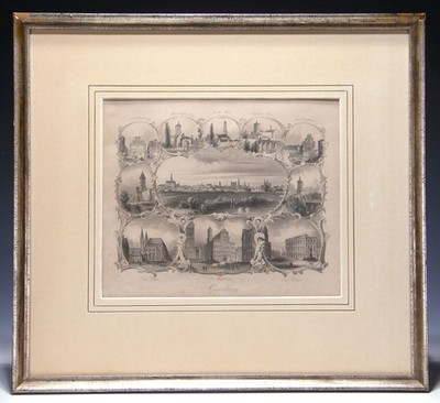 AUGSBURG. Souvenirblatt - Stahlstich Albert Henry Payne - Mitte 19. Jh.