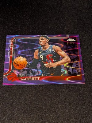 2025 topps chrome basketball RJ Barrett #225 61/75 Purple Wave