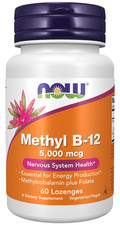 Now Foods Methyl B-12 5000 mcg 60 lozenges 11/27EXP