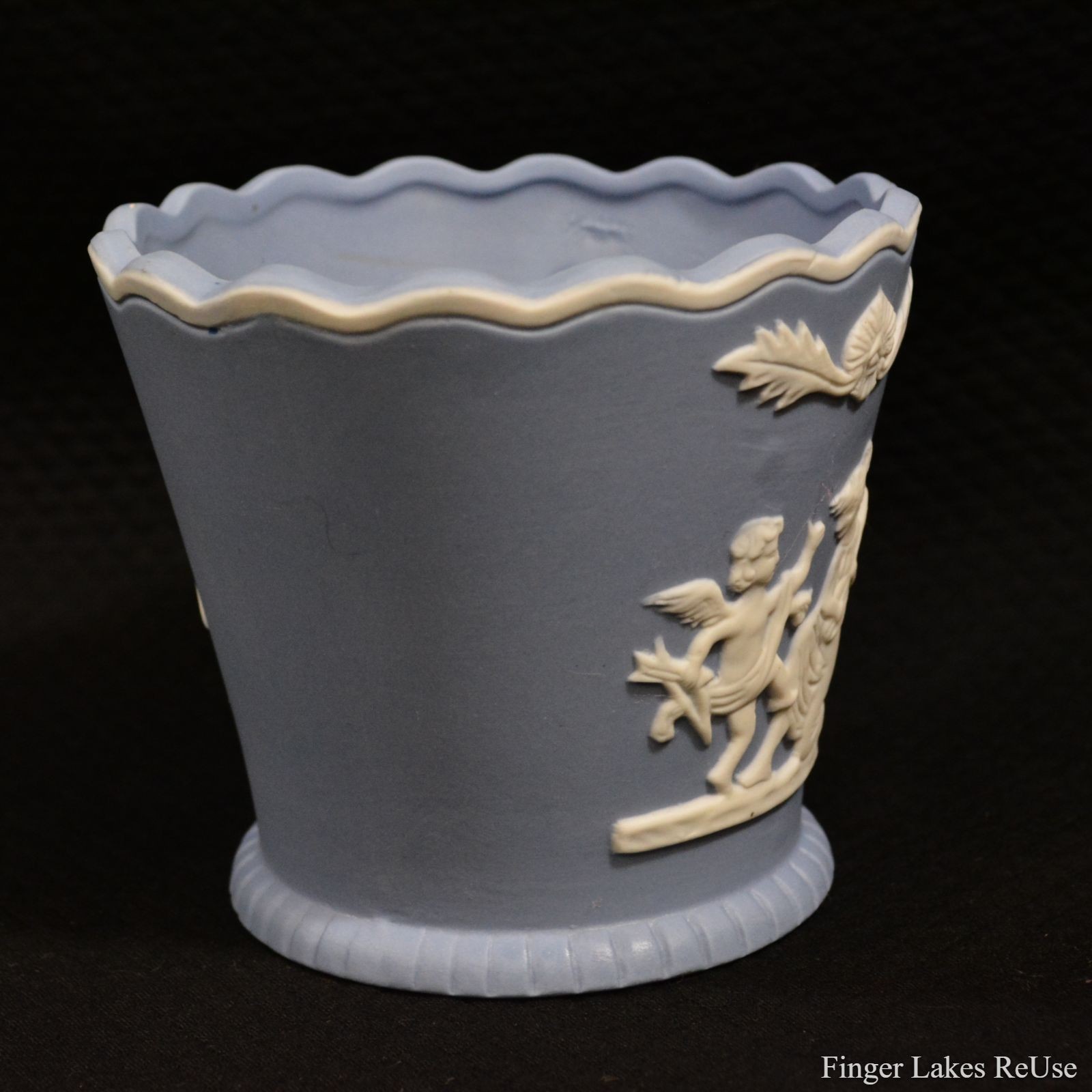 Vintage Wedgwood Jasperware Blue Cachepot 3.5"