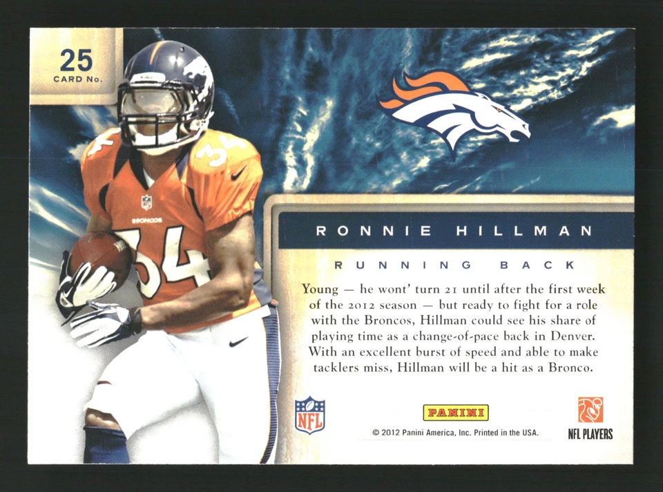 Ronnie Hillman 2012 Panini Prestige #25 Draft City Destination Denver Broncos - Image 2 of 2