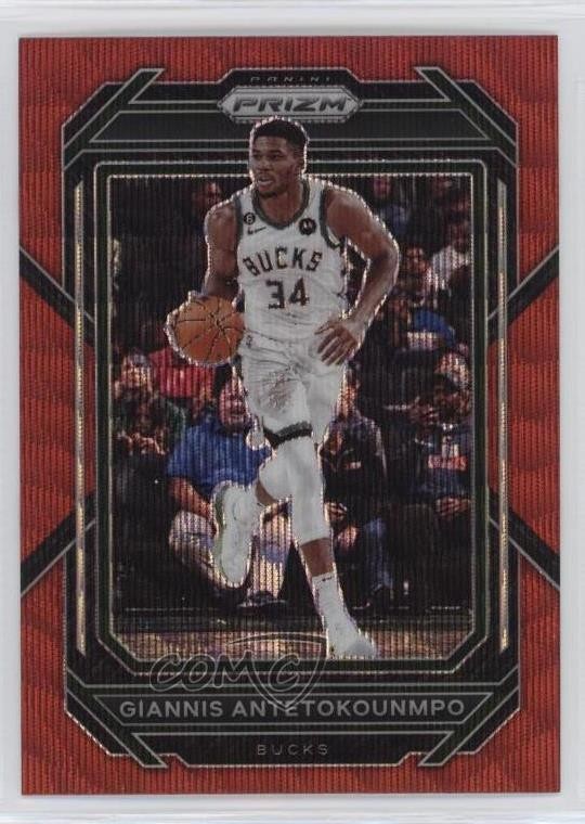 2022-23 Panini Prizm Ruby Wave Prizm Giannis Antetokounmpo #96 02v3