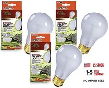  3 Pack  Incandescent Reptile Bulb, Day White Light  Heat, 75 Watts