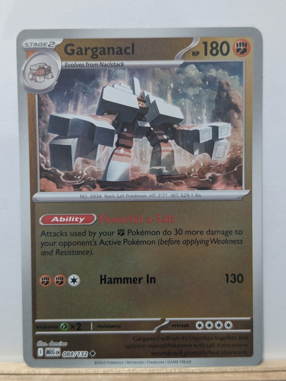 Garganacl 084/132 Me01: Mega Evolution Reverse Holo Pokemon TCG NM